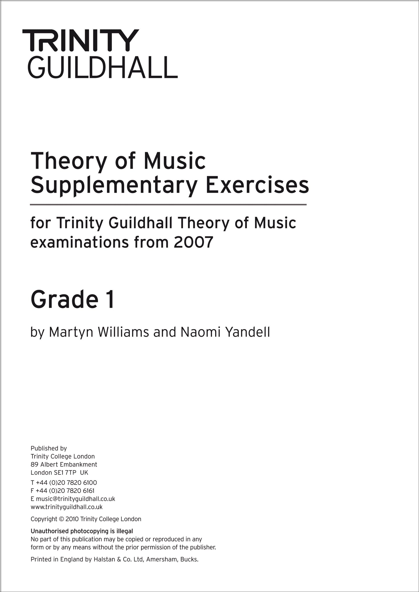 Theory Supplementary Exercises: Grade 1