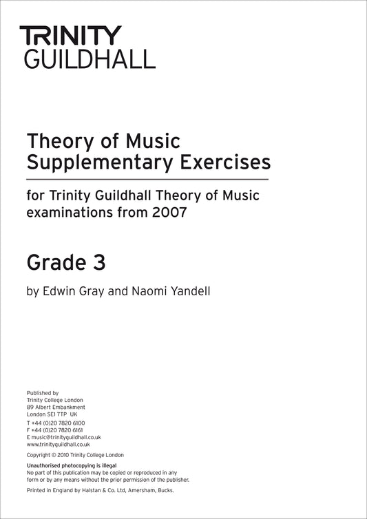 Theory Supplementary Exercises: Grade 3