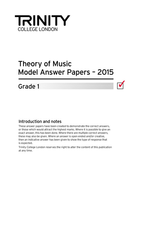 Theory Model Answers 2015: Grade 1