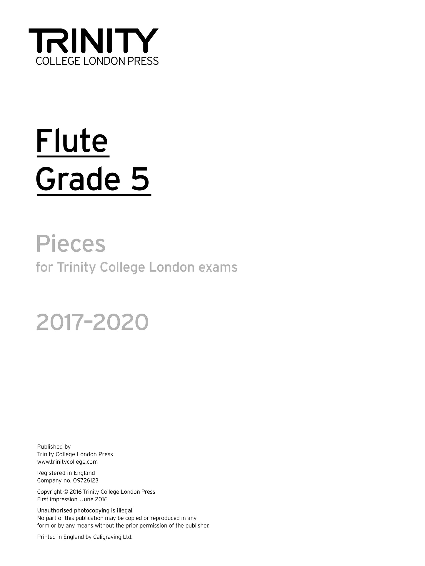 Flute Exam Pieces Grade 5, 2017-2020 (part only)