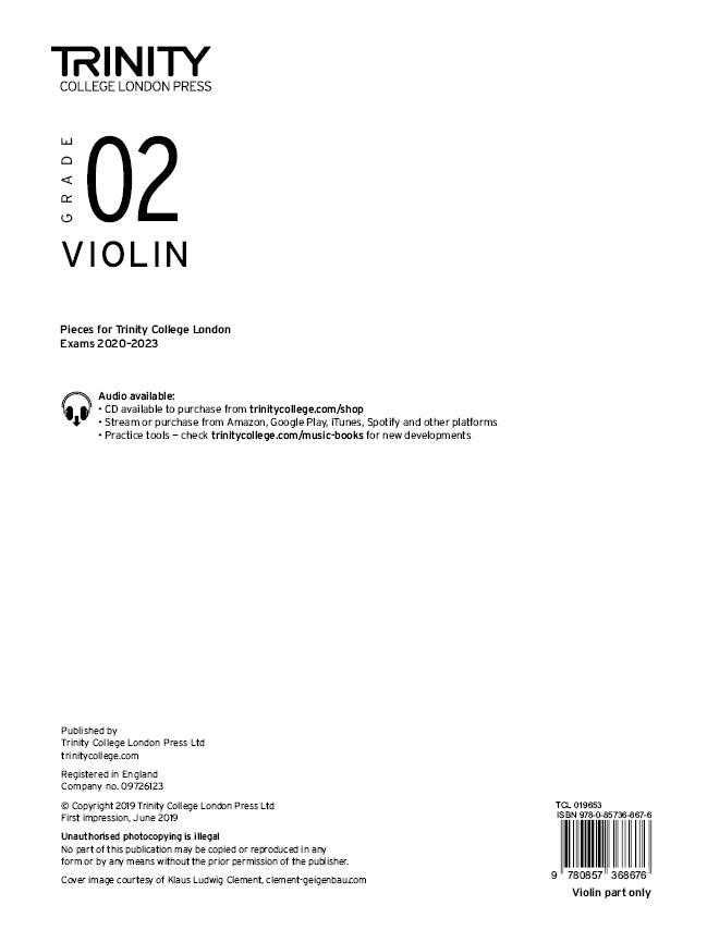 Violin Exam Pieces From 2020: Grade 2 (part only)